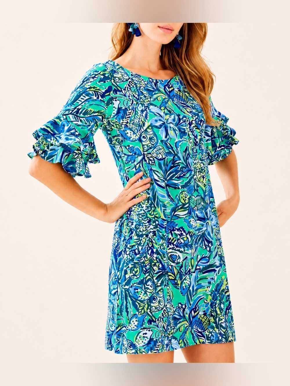 Lilly Pulitzer Lula “Bennet Blue Sneak a Beak” mini dress, small